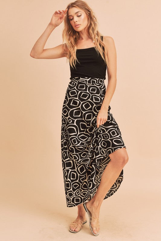 Abstract Olive Skirt