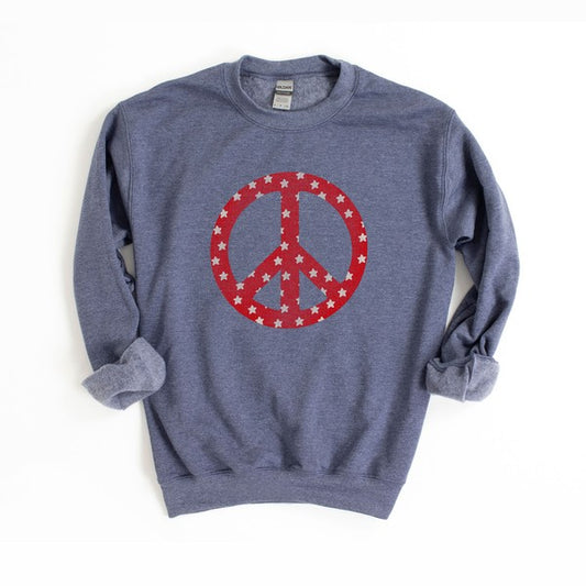 Patriotic Peace Sign Graphic Sweatshirt