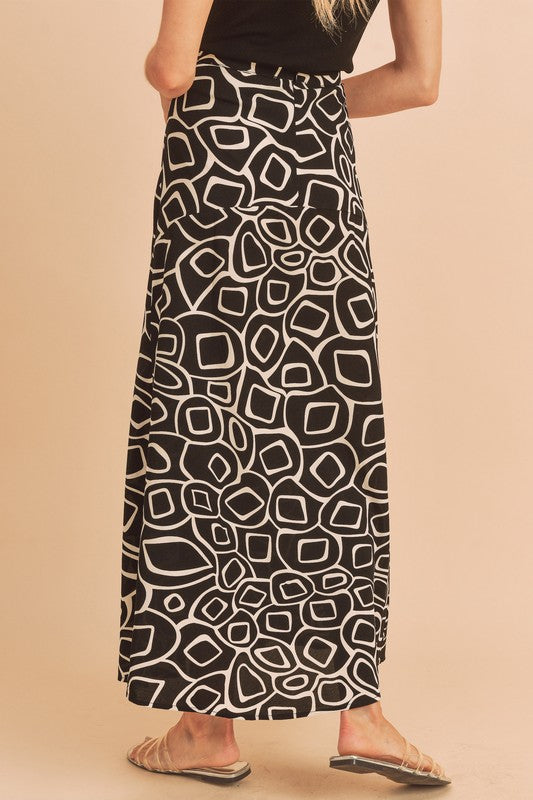 Abstract Olive Skirt