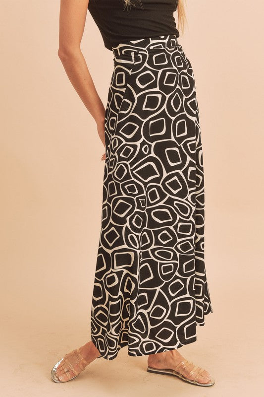 Abstract Olive Skirt