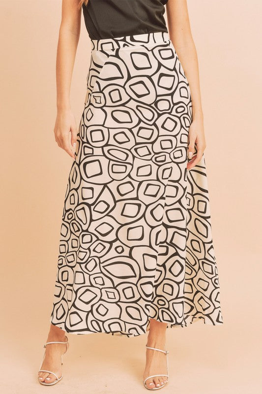 Abstract Olive Skirt