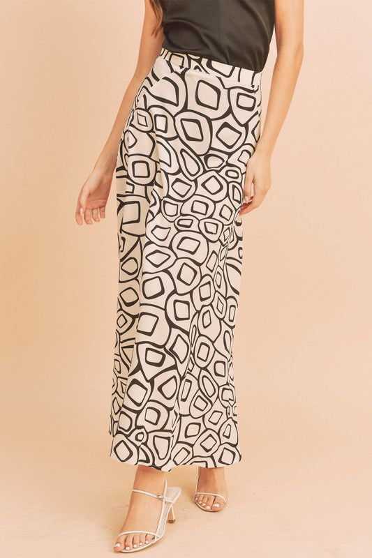 Abstract Olive Skirt