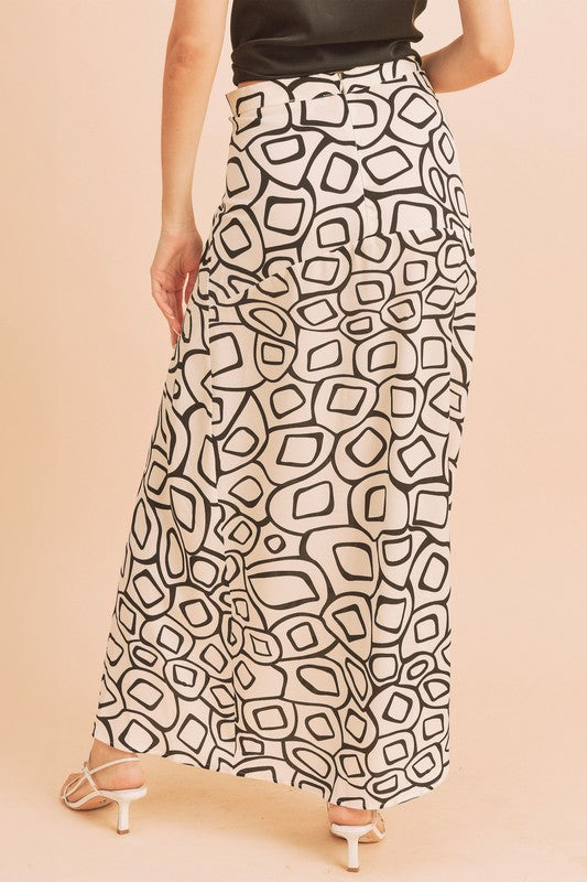 Abstract Olive Skirt