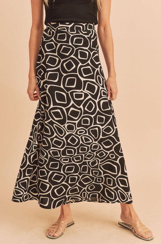 Abstract Olive Skirt