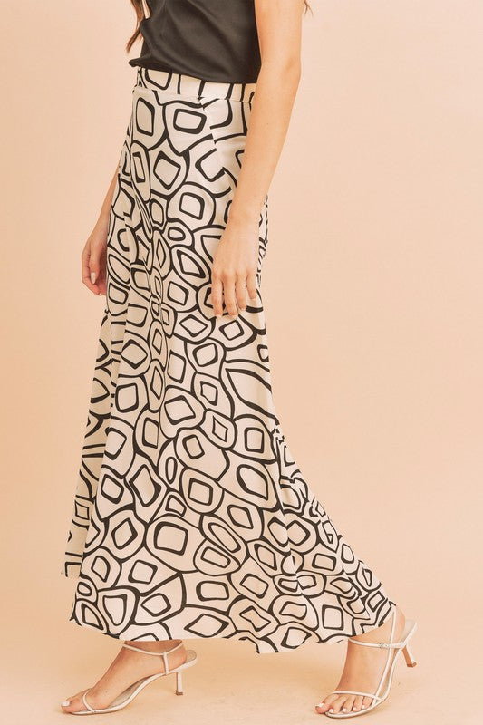 Abstract Olive Skirt