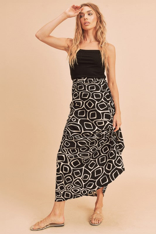 Abstract Olive Skirt