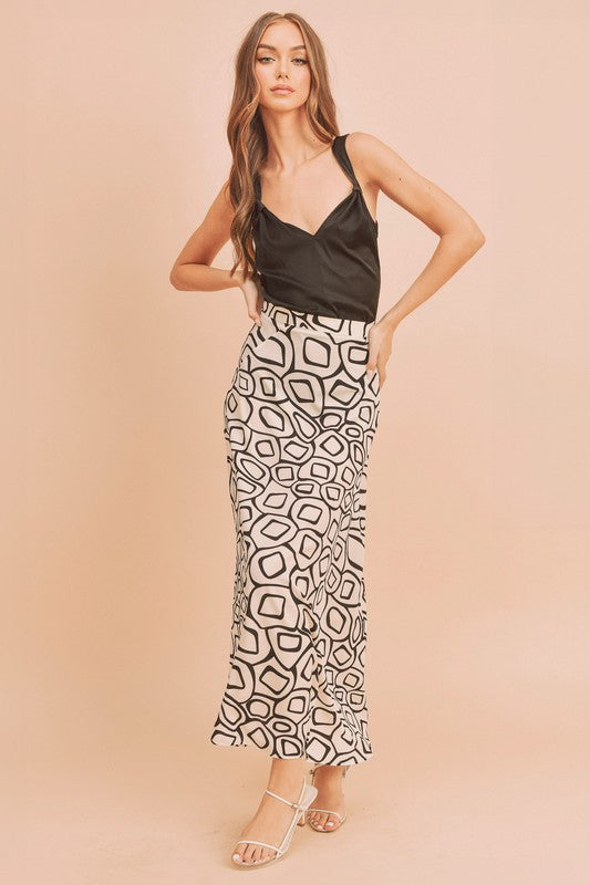 Abstract Olive Skirt