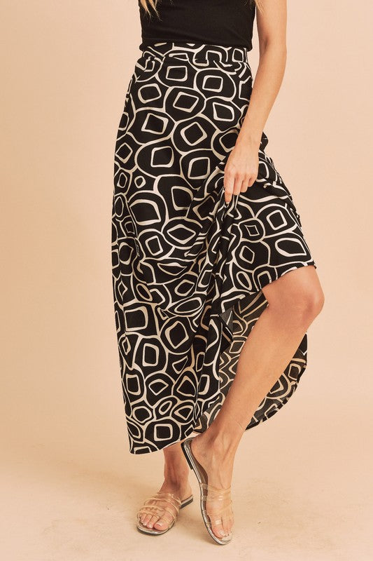 Abstract Olive Skirt