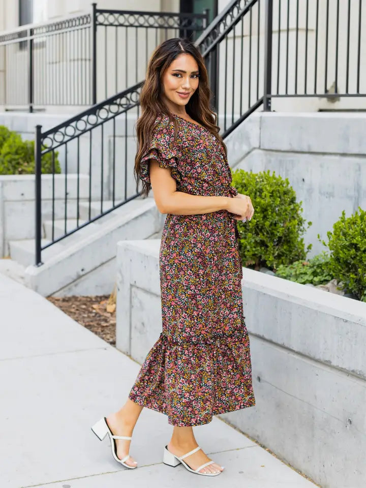 Floral Belted Whitney Dress