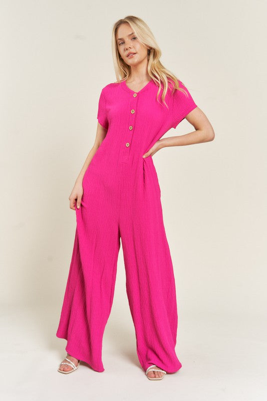 Stand Out Short Sleeve Jumpsuit