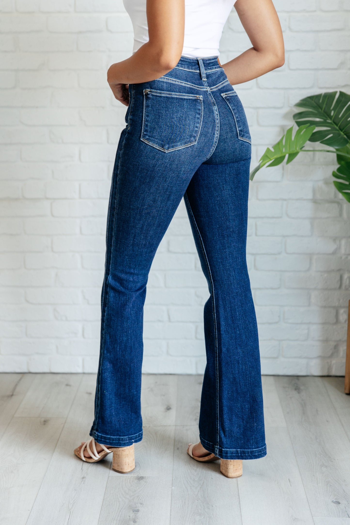 Mavis High Rise Side Seam Detail Flare Jeans 34" Inseam