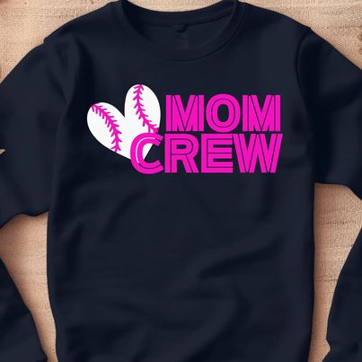 Storm Crew Mom Crew Baseball Heart T-Shirt