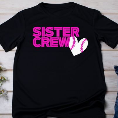 Storm Crew Sister Crew Baseball Heart T-Shirt