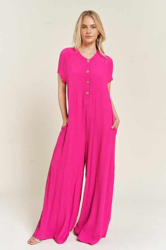 Stand Out Short Sleeve Jumpsuit